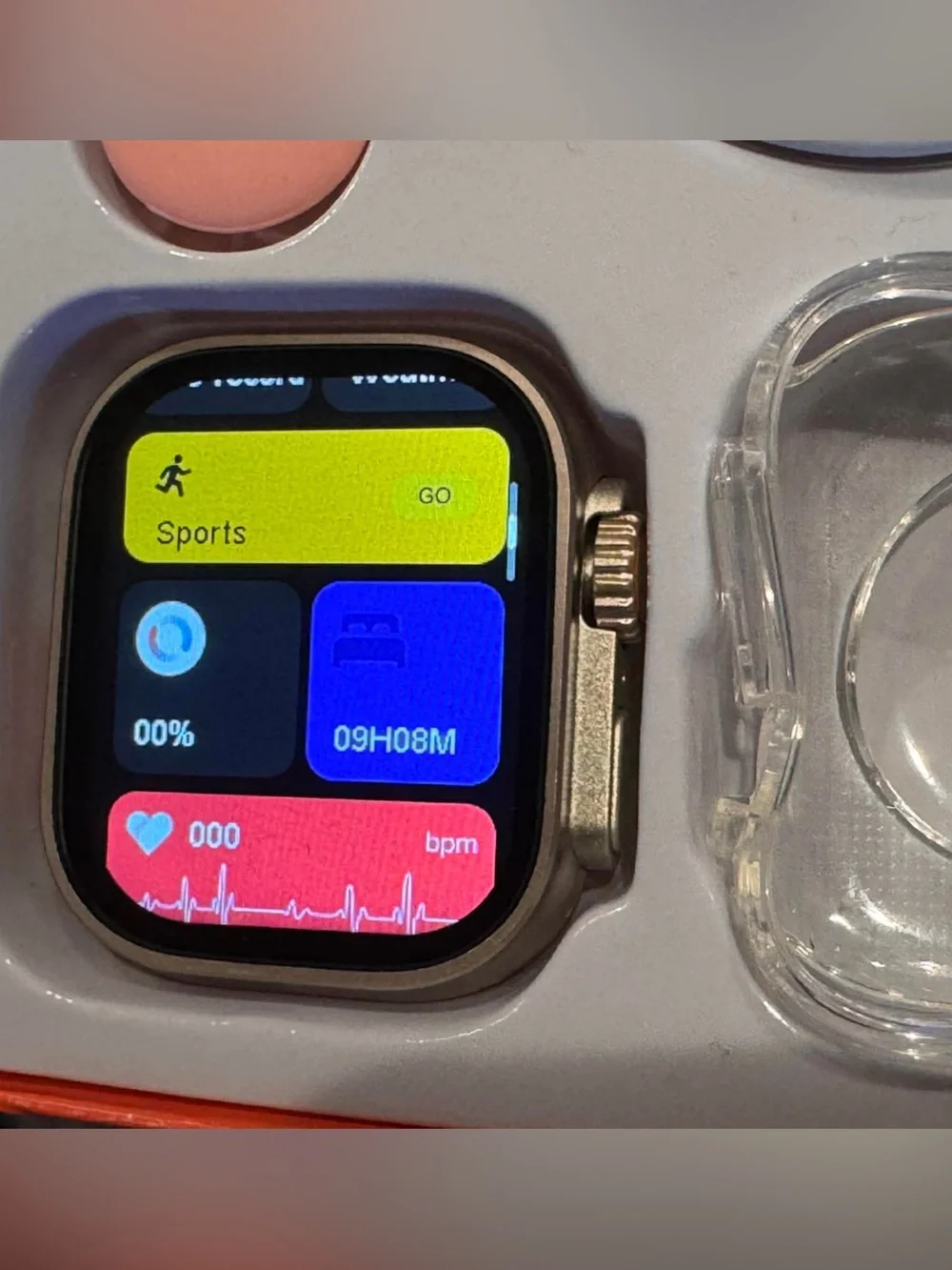 X90 Smart Watch - Peach/Orange Titanium Case